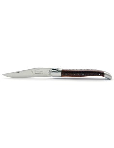 Laguiole pliant, 13 cm, manche en bois d'amourette, abeille forgée, lame seule 2