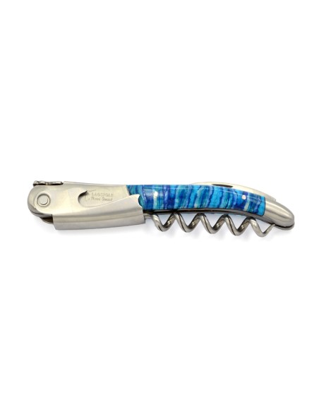 Sommelier manche galbé, manche molaire de mammouth fossile stabilisé, 2 mitres inox mat