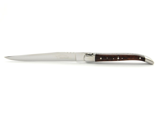 Ouvre-lettres et coupe-papier, finition prestige, mitres inox brillant, manche bois d'amourette