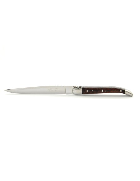 Ouvre-lettres et coupe-papier, finition prestige, mitres inox brillant, manche bois d'amourette