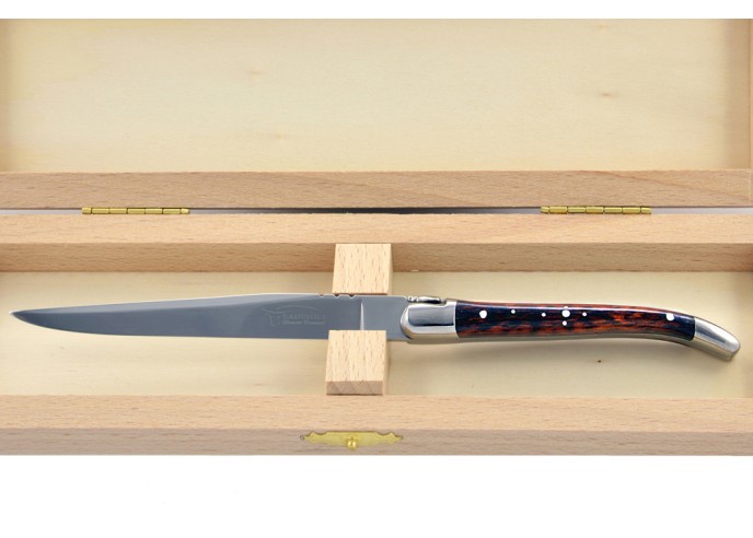 Ouvre-lettres et coupe-papier, finition prestige, mitres inox brillant, manche bois d'amourette
