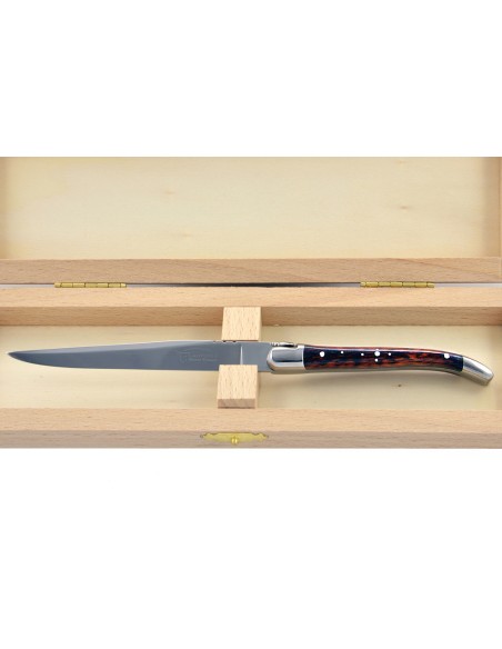 Ouvre-lettres et coupe-papier, finition prestige, mitres inox brillant, manche bois d'amourette