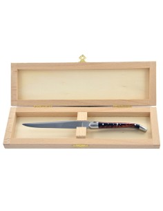 Ouvre-lettres et coupe-papier, finition prestige, mitres inox brillant, manche bois d'amourette