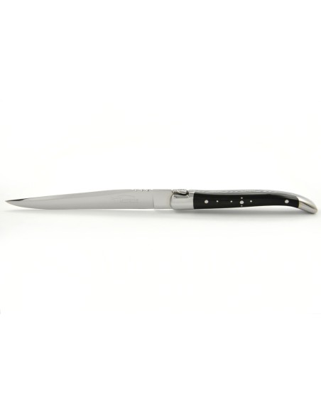 Ouvre-lettres et coupe-papier, finition prestige, mitres inox brillant, manche bois d'ébène