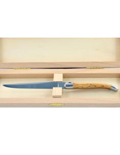 Ouvre-lettres et coupe-papier, finition prestige, mitres inox brillant, manche bois d'amourette 2