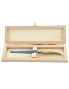 Ouvre-lettres et coupe-papier, finition prestige, mitres inox brillant, manche bois d'amourette