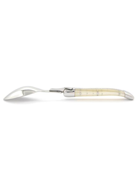 Petites cuillères, gamme courante, mitres inox brillant, manche acrylique ténéré