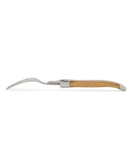 Coffret de fourchettes de table Laguiole, finition inox brossé, manche galbé en bois divers