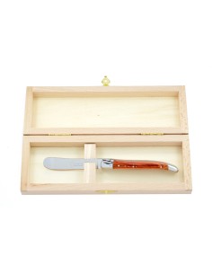 Couteau à beurre Laguiole. Finition inox brillant avec manche galbé en bois de 2