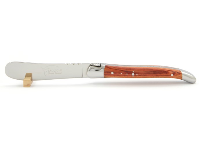 Couteau à beurre Laguiole. Finition inox brillant avec manche galbé en bois de
