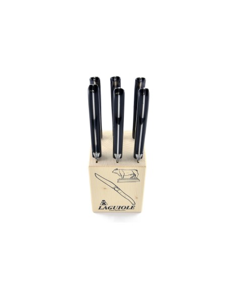 Bloc de 6 couteaux Laguiole de table