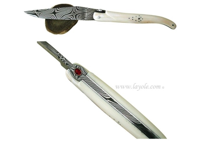 Laguiole "sauvage" 12 cm - Damas, Grenat & Phacochère