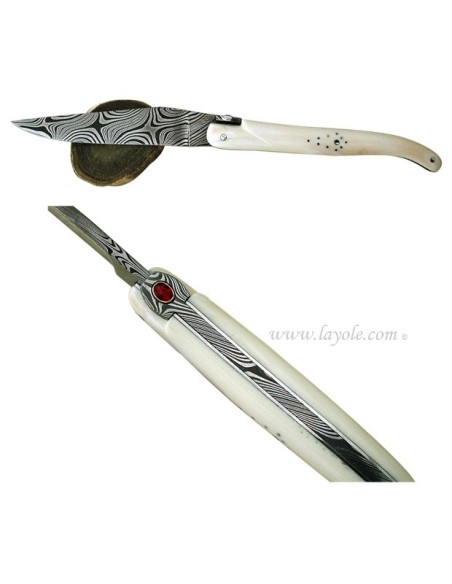 Laguiole "sauvage" 12 cm - Damas, Grenat & Phacochère