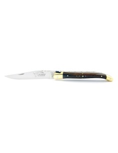 Laguiole pliant, 11 cm, abeille forgée, lame seule, mitres laiton, manche en bulnésia 2