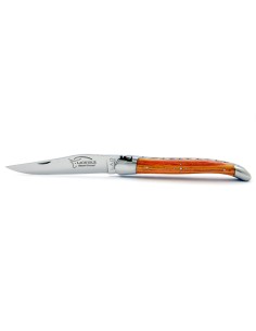 Laguiole pliant, 11 cm, abeille forgée, lame seule, mitres inox brillant, manche en bois de rose 2