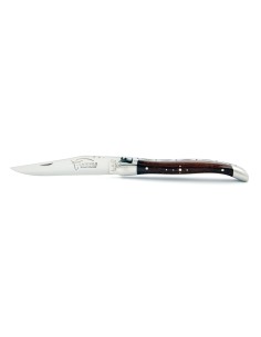 Laguiole pliant, 11 cm, abeille forgée, lame seule, mitres inox brillant, manche bois d'amourette 2