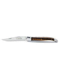 Laguiole pliant, 11 cm, abeille forgée, lame seule, mitres inox brillant, manche en bois de pistachier 2