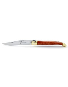 Laguiole pliant, 11 cm, abeille forgée, lame seule, mitres laiton, manche en bruyère 2