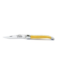 Laguiole pliant, 11 cm, abeille forgée, lame seule, mitres inox brillant, manche en buis 2