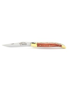 Laguiole pliant, 10 cm, abeille forgée, lame seule, mitres laiton, manche en bois de rose 2