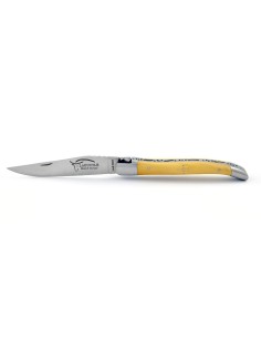 Laguiole pliant, 10 cm, abeille forgée, lame seule, mitres inox mat, manche en buis 2