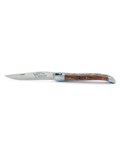 Laguiole pliant, 10 cm, lame seule, abeille forgée, mitres inox mat, manche en bois d'orme 2