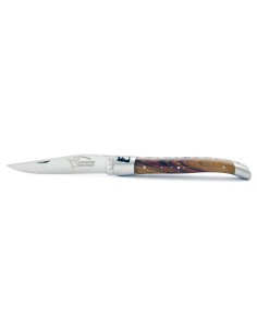Laguiole pliant, 11 cm, abeille forgée, lame seule, mitres inox mat, manche en bois de pistachier 2