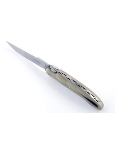 Laguiole Pliant de Chasse, 13.5 cm, plein manche, pointe de corne (claire)