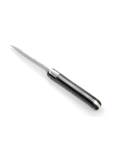 Laguiole pliant "Antique" 12 cm, abeille forgée lisse, plein manche inox brillant, manche fibre de carbone