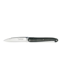 Laguiole pliant "Antique" 12 cm, abeille forgée lisse, plein manche inox brillant, manche fibre de carbone 2