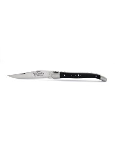 Laguiole pliant, 11 cm, abeille forgée, lame seule, manche en pointe de corne (foncée) 2