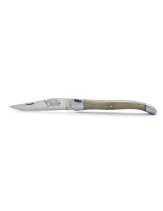 Laguiole pliant, 11 cm, manche en pointe de corne (claire), abeille forgée, lame seule 2