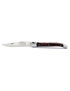 Laguiole pliant, 11 cm, abeille forgée, lame seule, mitres inox mat, manche bois d'amourette 2