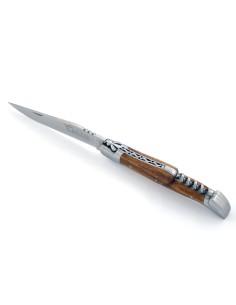 Laguiole pliant, 12 cm, manche en bois de noyer, abeille forgée