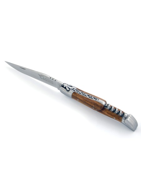 Laguiole pliant, 12 cm, manche en bois de noyer, abeille forgée