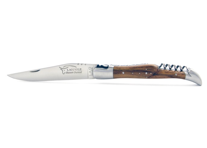 Laguiole pliant, 12 cm, manche en bois de noyer, abeille forgée