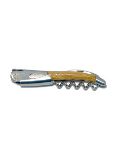 Sommelier Laguiole manche galbé, bois d'olivier, 1 mitre inox mat