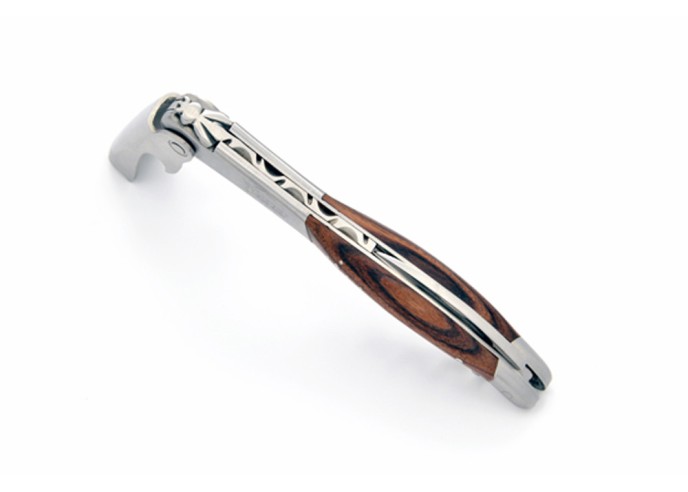 Sommelier Laguiole manche galbé, bois de violette, 1 mitre inox mat