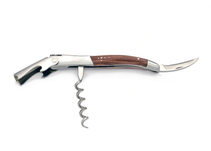 Sommelier Laguiole manche galbé, bois de violette, 1 mitre inox mat