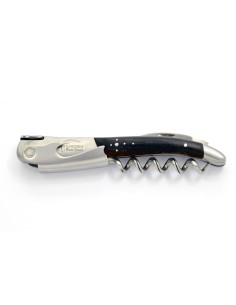 Sommelier Laguiole manche galbé, bois d'ébène, 1 mitre inox mat