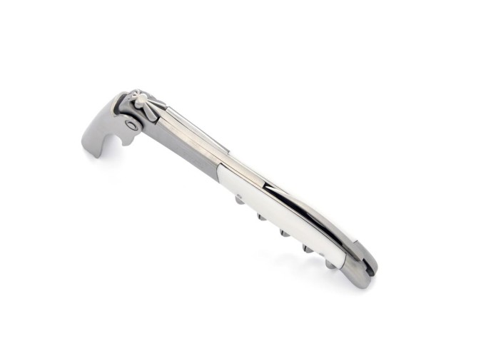 Sommelier Laguiole manche fin en corian blanc, 1 mitre inox mat