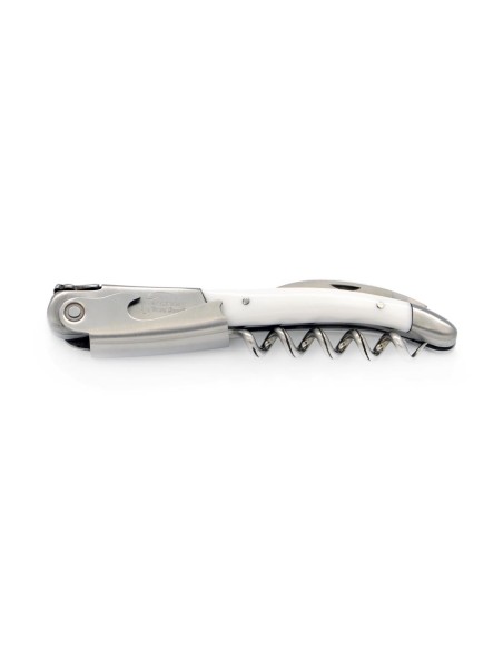 Sommelier Laguiole manche fin en corian blanc, 1 mitre inox mat