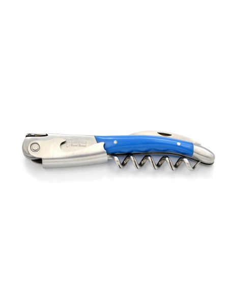 Sommelier Laguiole manche fin en corian bleu, 1 mitre inox mat