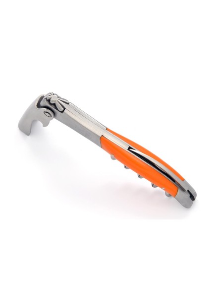 Sommelier Laguiole manche fin en corian orange, 1 mitre inox mat
