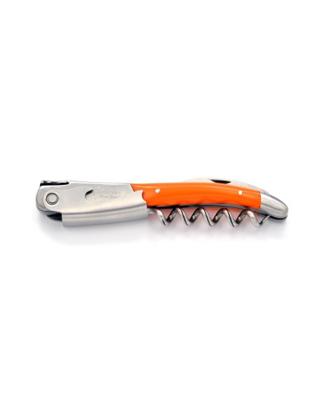 Sommelier Laguiole manche fin en corian orange, 1 mitre inox mat