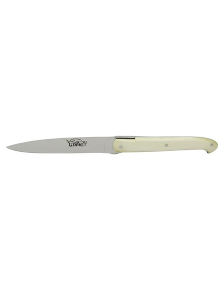 Couteaux de table (couteaux à steak), finition gamme courante, mitres inox brillant, manche bois de violette