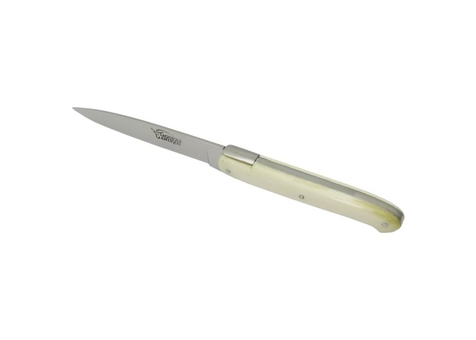 Couteaux de table (couteaux à steak), finition gamme courante, mitres inox brillant, manche bois de violette