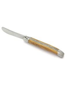 Couteau à beurre Laguiole. Finition inox brillant avec manche fin en bois d'olivier 2