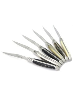 Couteaux de table (couteaux à steak), finition gamme prestige, mitres inox brillant, manche bois divers 2
