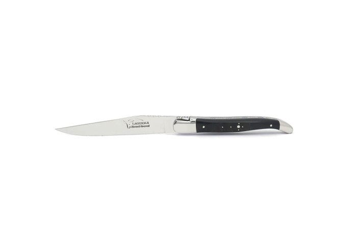 Couteaux de table (couteaux à steak), finition gamme prestige, mitres inox brillant, manche bois divers